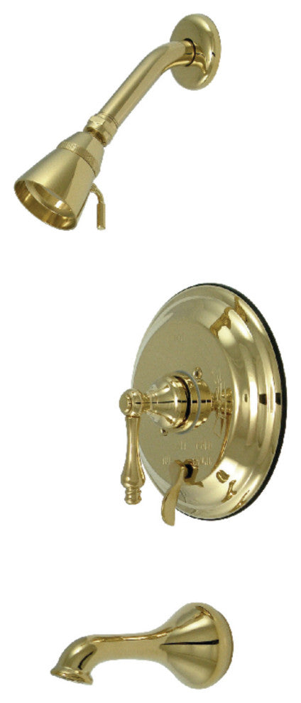 Kingston Brass Tub and Shower Faucet, Polished Brass