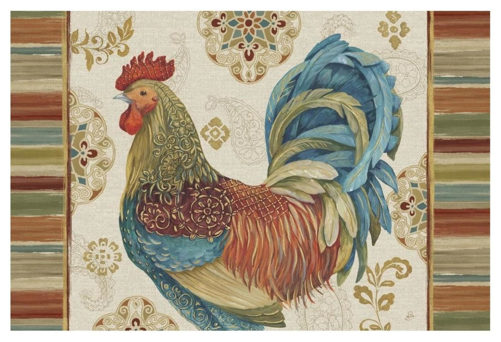 "Rooster Rainbow IIA" Digital Paper Print by Daphne Brissonnet, 62"x42"