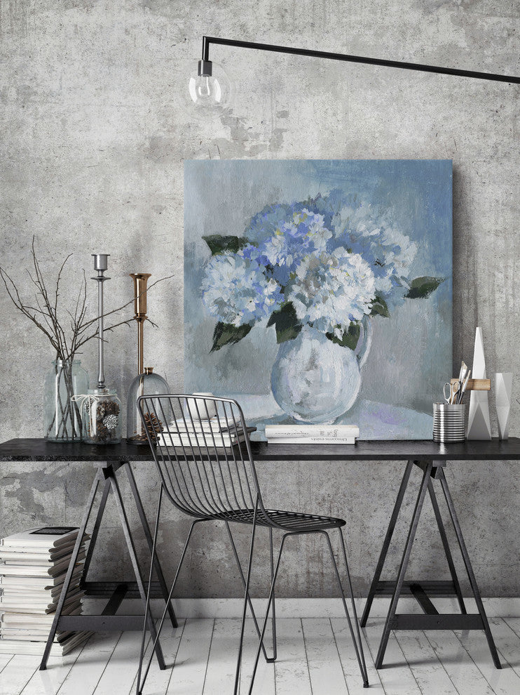 "Winter Flower Bouquet" Painting Print on Wrapped Canvas, 48"x48"