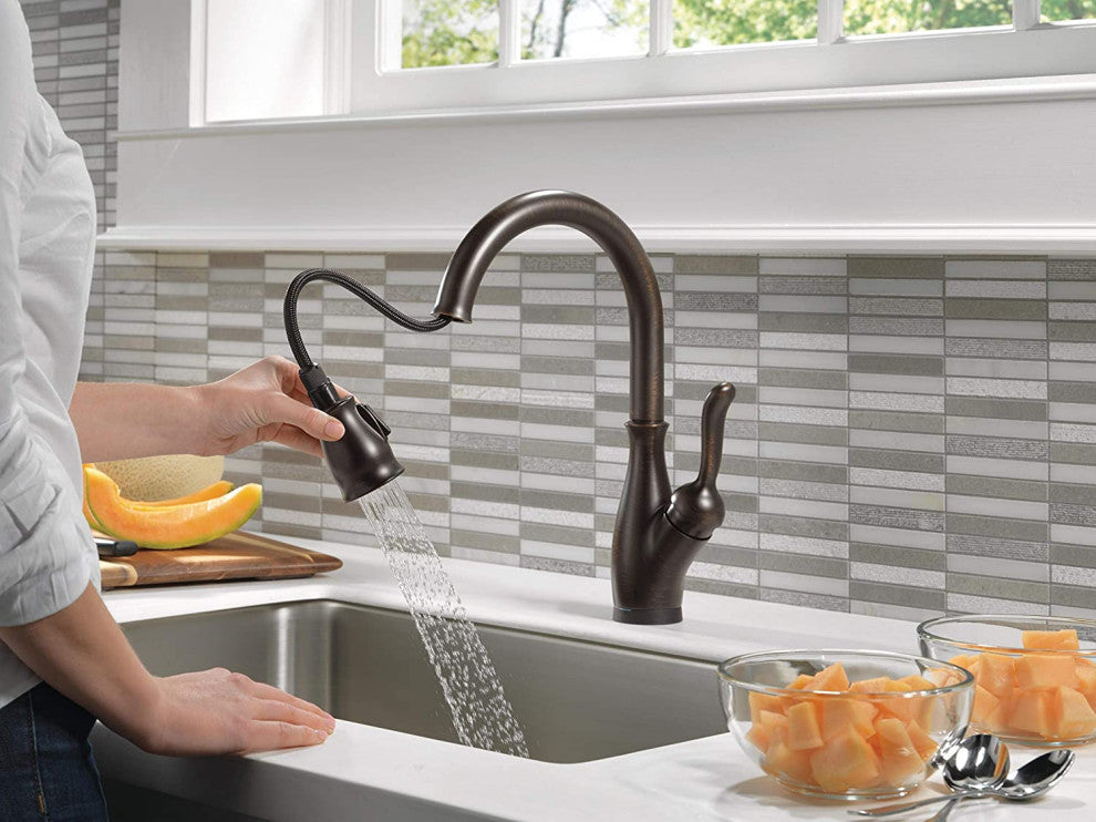 Oil Rubbed Bronze Touch Kitchen Faucet with Pull-Down Sprayer and Touch2O Tech
