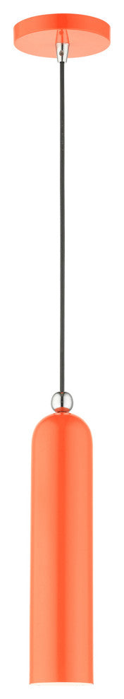 Shiny Orange Mid Century Modern, Minimal, Urban, Scandinavian Pendant