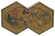 Chinese Distressed Brown People Graphic Rectangular Decagon Shape Box Hws2348