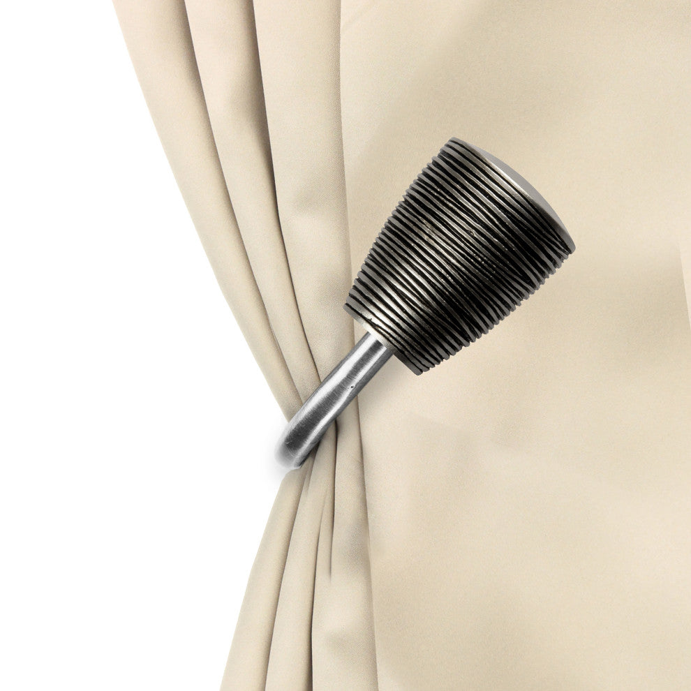 Anya Curtain Holdback, Pair, Satin Nickel