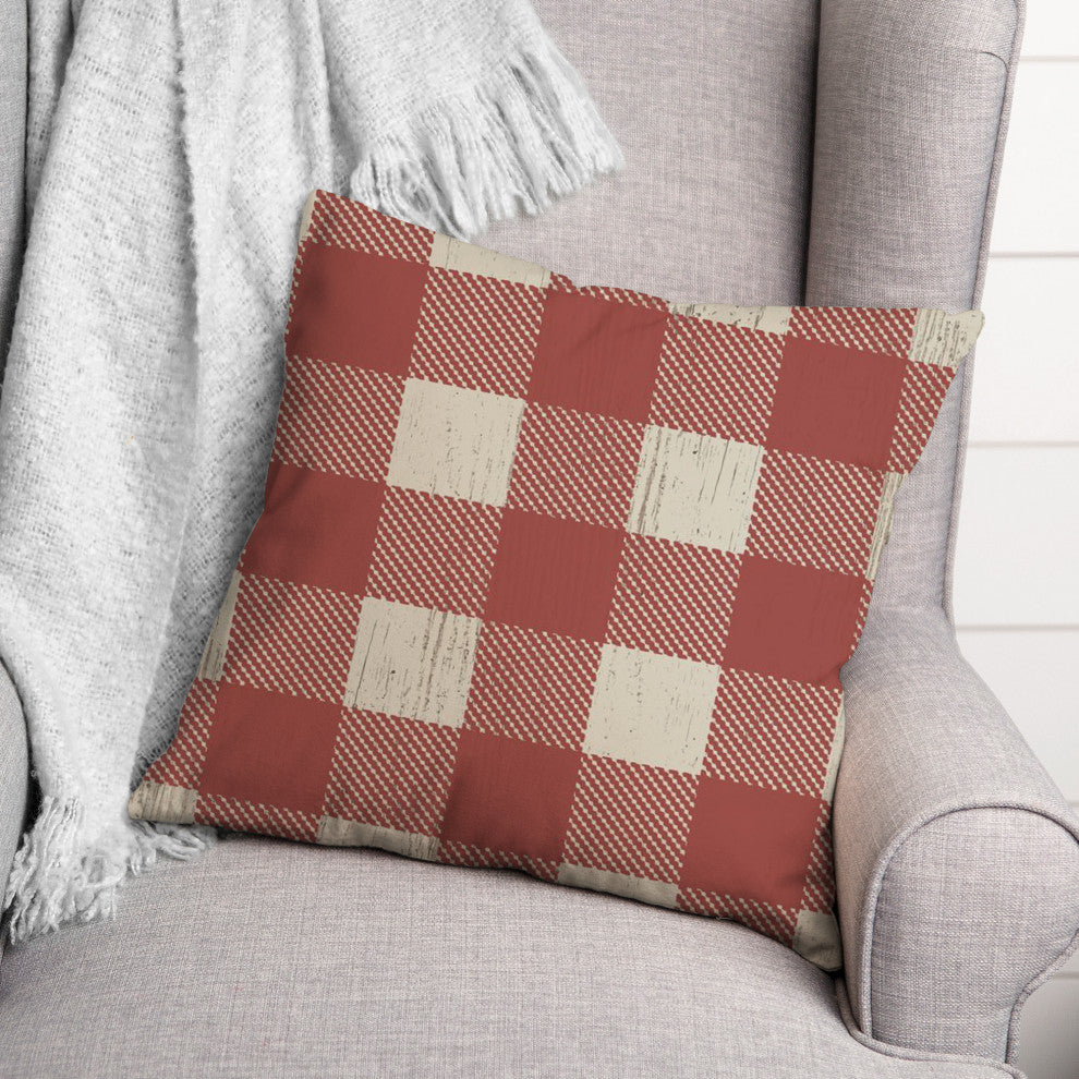Red Buffalo Check 18x18 Spun Poly Pillow