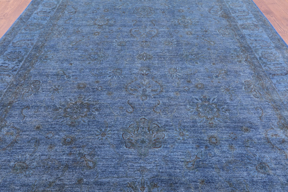 8' 11" X 11' 8" Handmade Overdyed Full Pile Wool Rug - Q12712