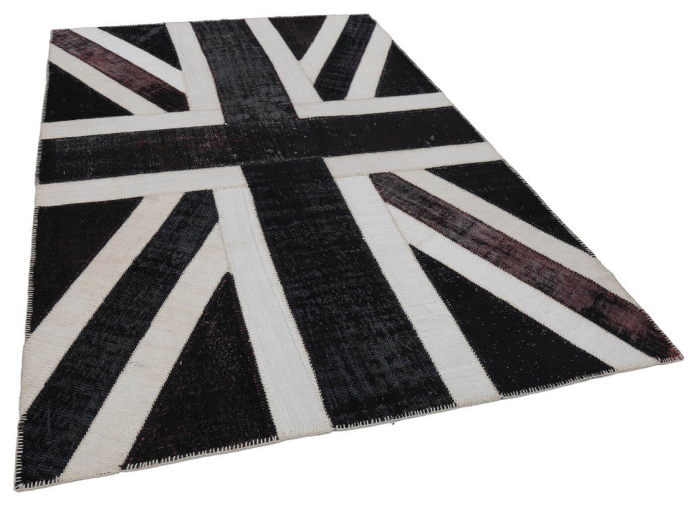 Rug N Carpet - Handmade Oriental 6' 8'' x 9' 10'' Flag Patchwork Rug