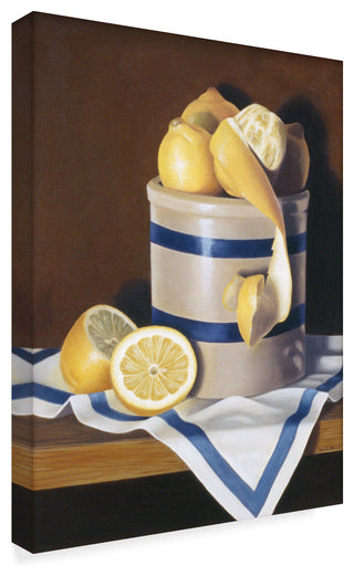 Cecile Baird 'Blue Striped Lemons' Canvas Art, 18"x24"