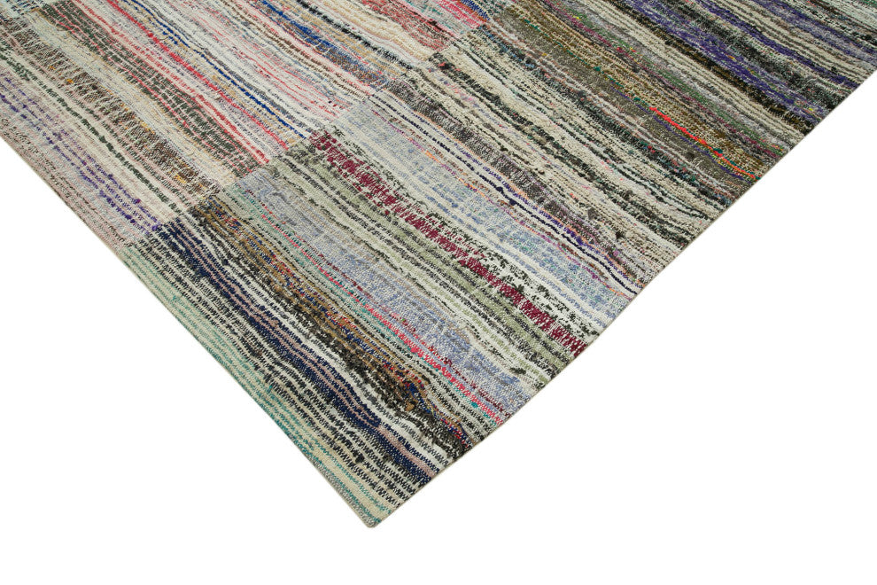 Rug N Carpet - Handmade Turkish 9' 1'' x 12' 8'' Rustic Patchwork Kilim Rug