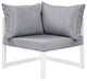 White Gray Fortuna 7 Piece Outdoor Patio Sectional Sofa Set