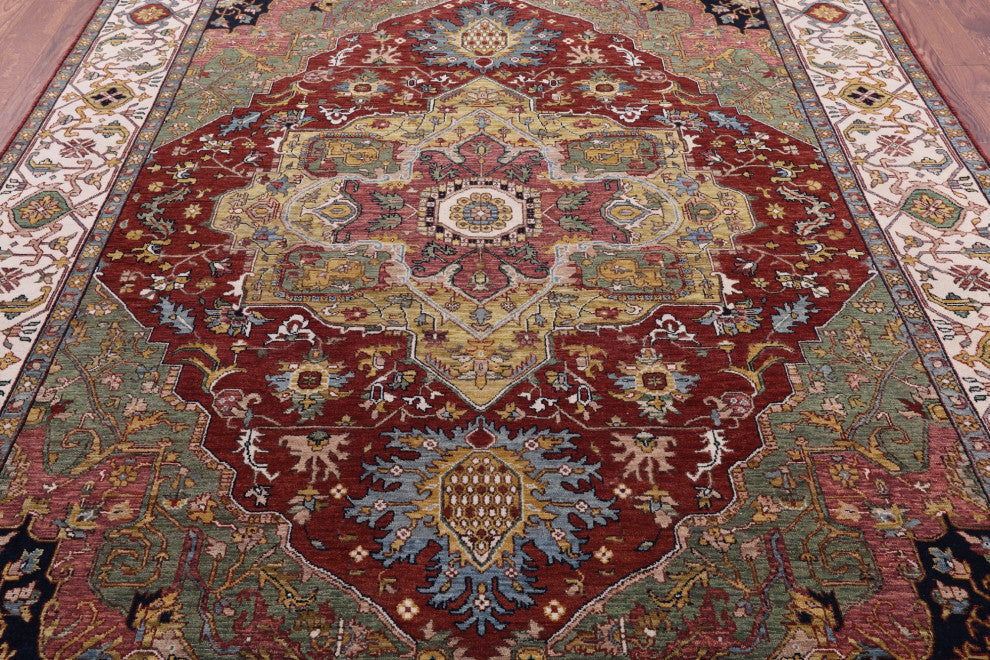 Hand Knotted Persian Fine Serapi Wool Rug 7' 11" X 9' 9" - Q16038