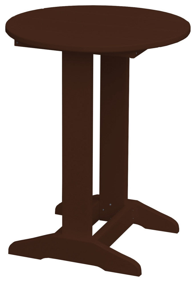 Poly Lumber Balcony Side Table, Tudor Brown, Round