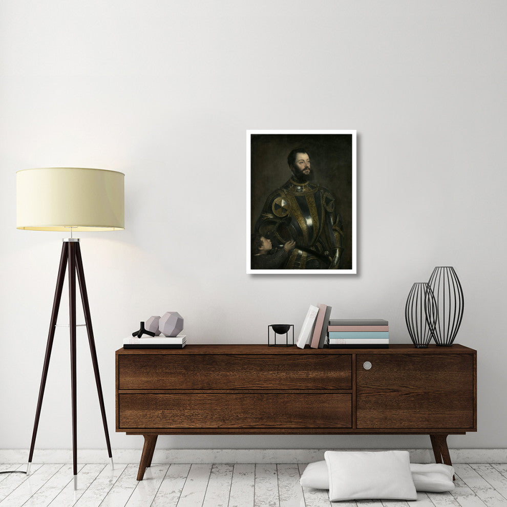 "Portrait of Alfonso d'Avalos, Marchese del Vasto, in Armor" Paper Art, 26"x34"