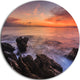 Sunrise Over The Coast Of Sicily, Beach Disc Metal Artwork, 23"