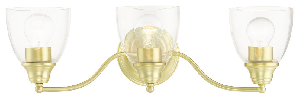 Satin Brass Transitional, Colonial, Vanity Sconce