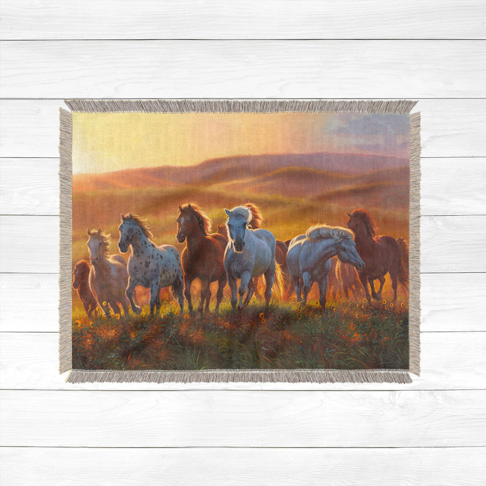 Laural Home Prairie Thunder 60" X 80" Woven Throw Blanket