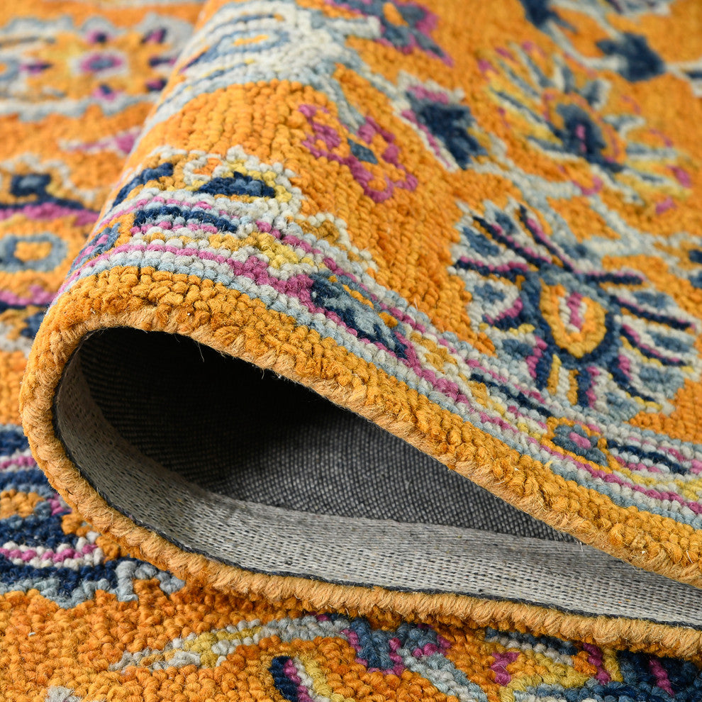 Boho Yveline Area Rug, Orange, 7'6" x 9'6", Floral