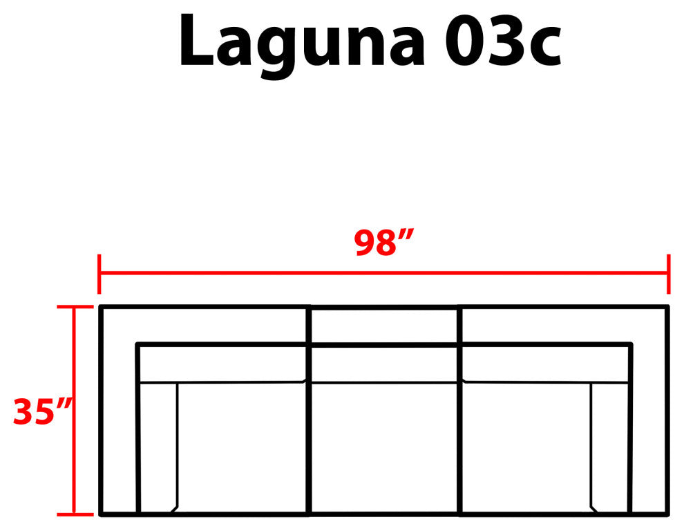 Laguna 3 Piece Outdoor Wicker Patio Furniture Set 03c