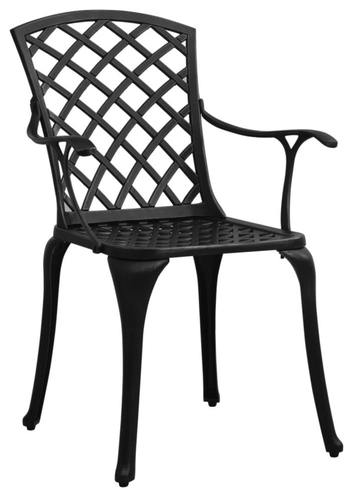 Vidaxl Garden Chairs 2-Piece Set Cast Aluminum Black