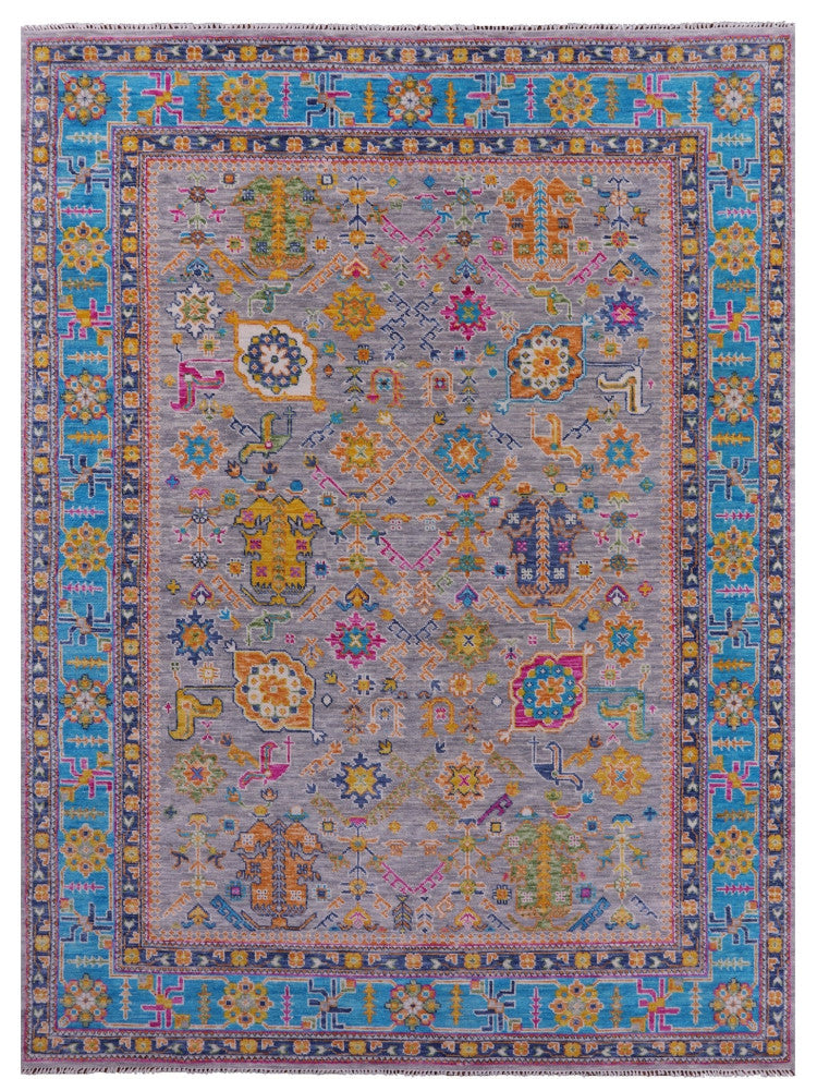 Turkish Oushak Handmade Wool Rug 9' 2" X 11' 11" - Q14996