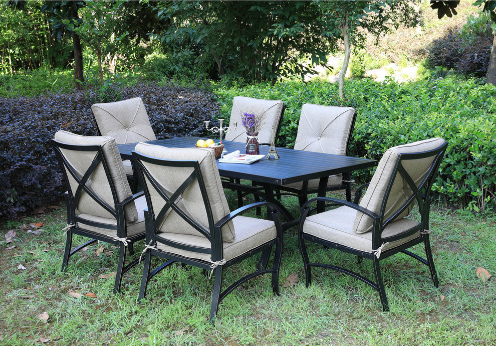 Sinclair 7-Piece Dining Set, 42x72" Round Dining Table