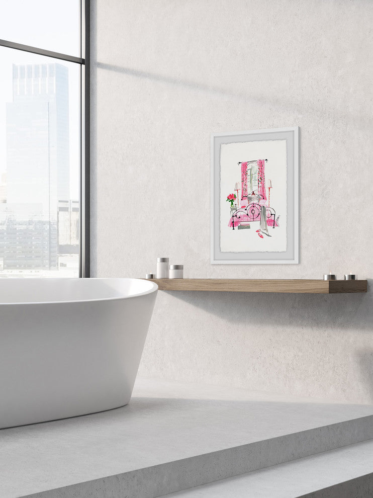 "Bedroom Pink" Framed Painting Print, 24"x36"