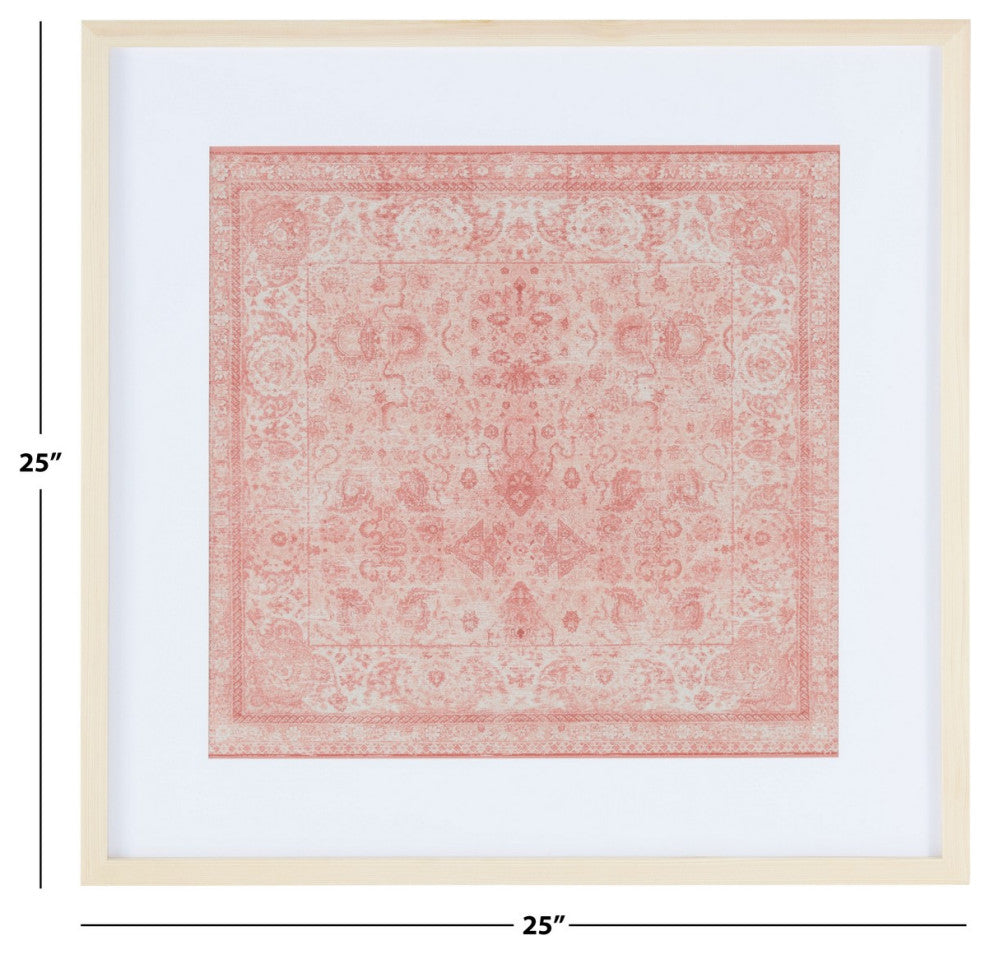 Safavieh Alsephina 25" Pink Framed Textile Wall Art
