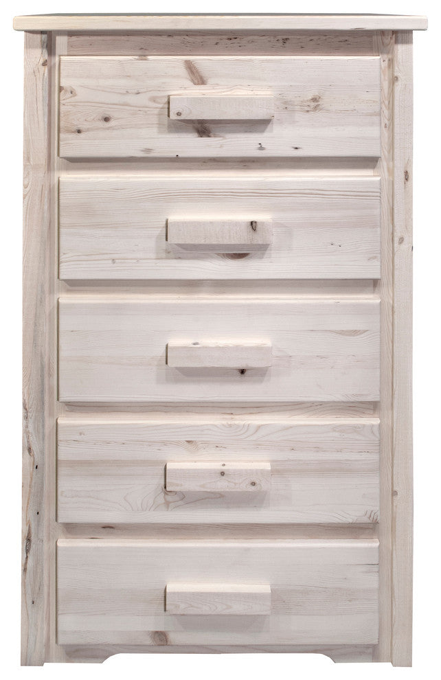 Homestead Collection 5-Drawer Chest, Clear Lacquer Finish