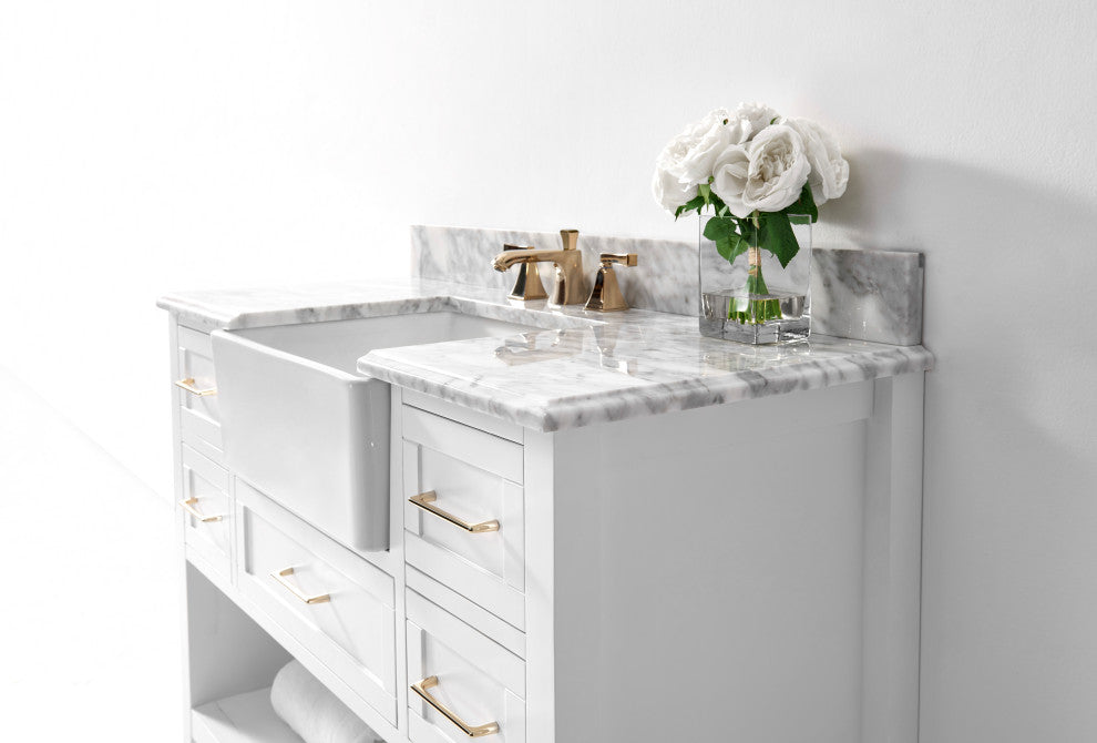 Hayley Bathroom Vanity Set, White, 48"