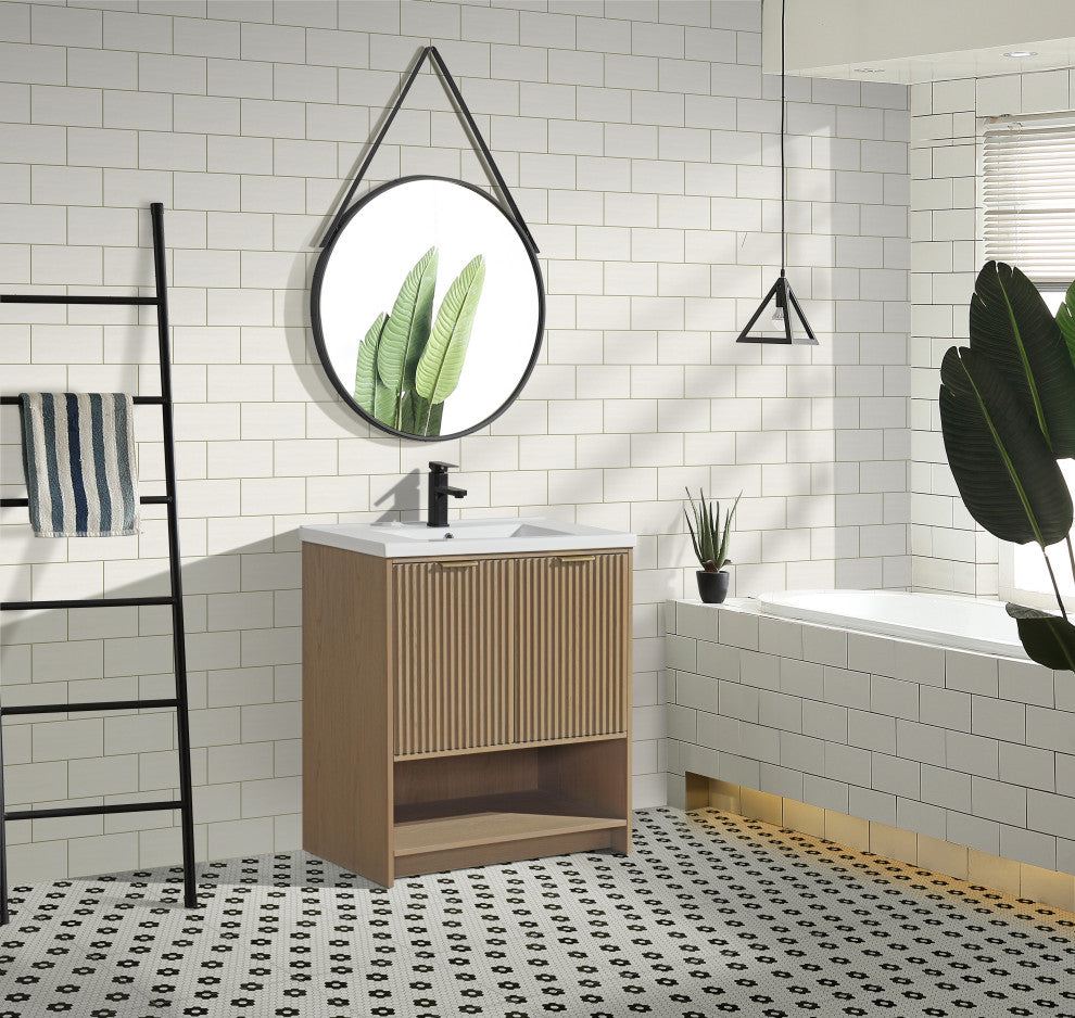 Ari Kitchen and Bath San Diego Bath Vanity, Oak, 30", Freestanding