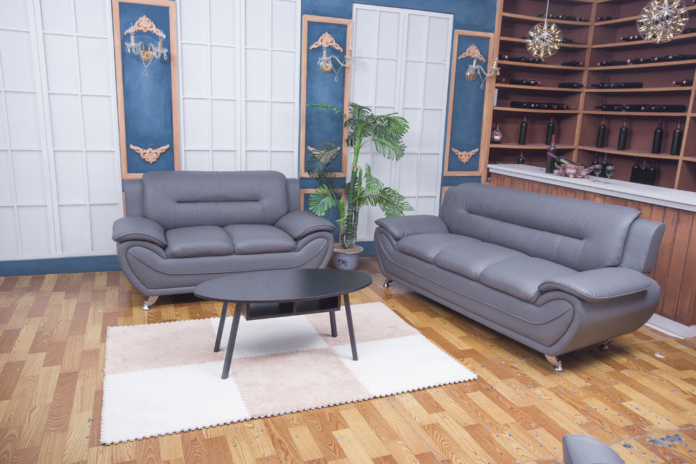 Oreo Grey Living Room Collection, Sofa and Loveseat