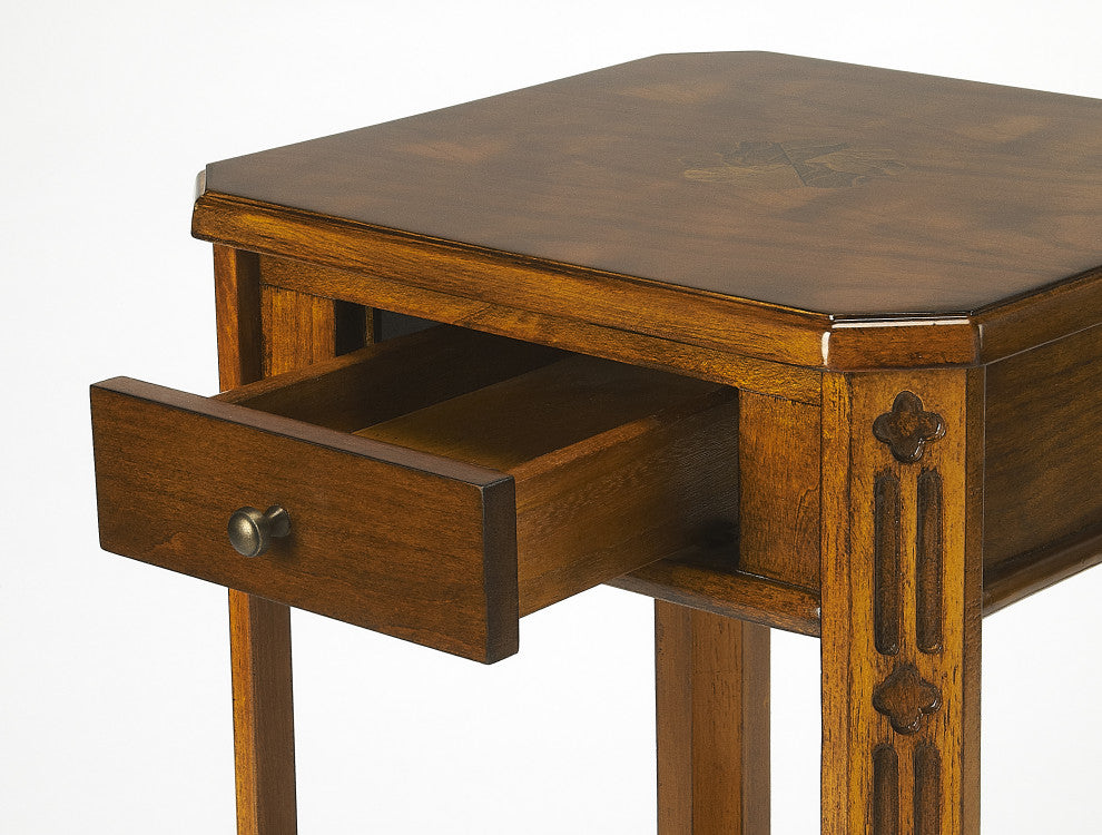 Moyer Wood Side Table With Storage, Medium Brown