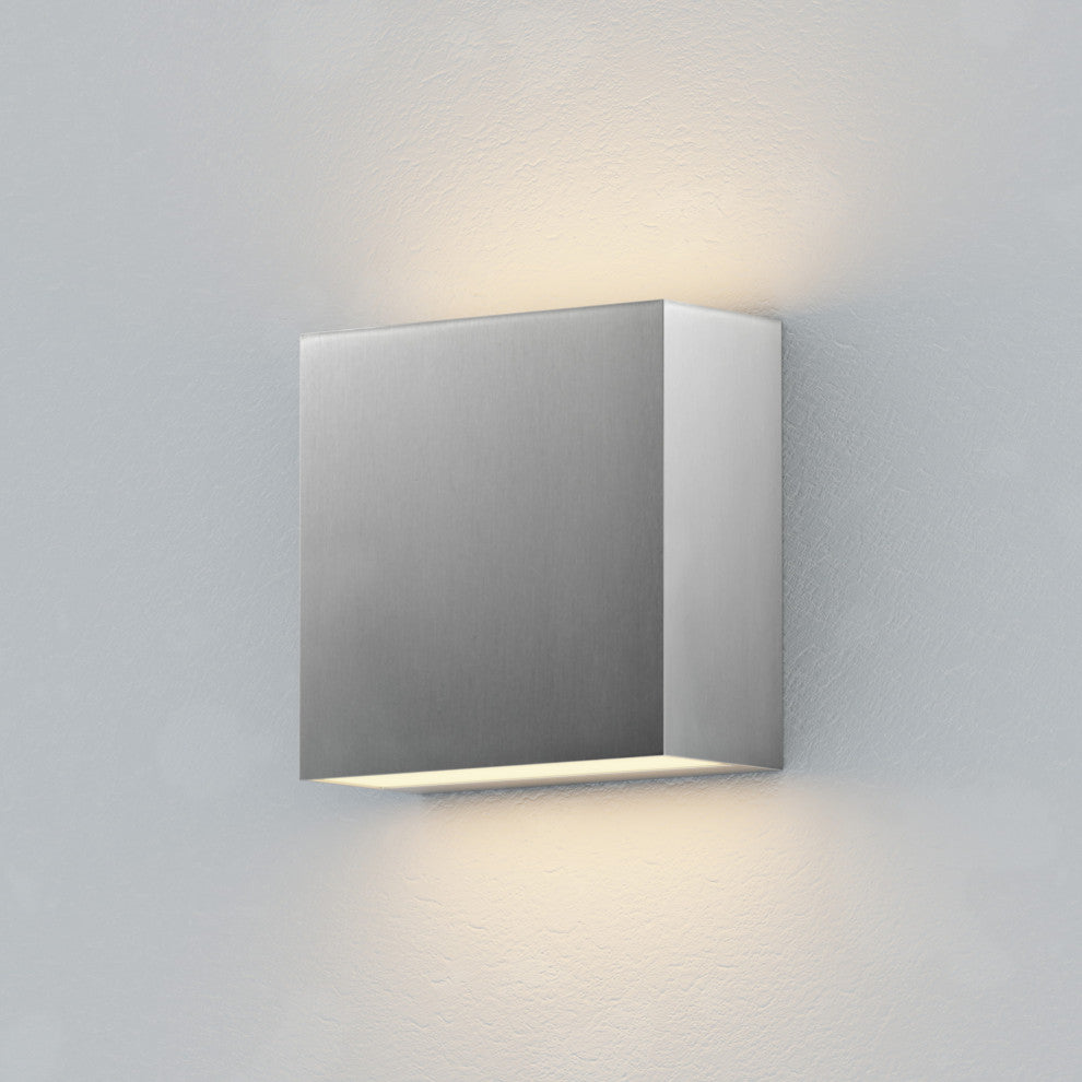ET2 E23224 Cubed 6" Tall 2 Light LED Wall Sconce - Satin Aluminum