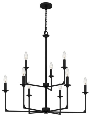 Quoizel PRC5232MBK 9-Light Chandelier, Prescott