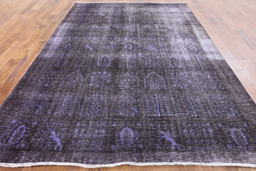 7'x9' Purple Overdyed Oriental Rug, W2633
