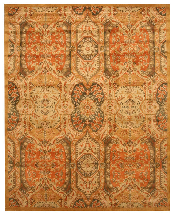 Hand-Tufted Wool Red Transitional Floral Piazza Rug, 7'9 X 9'9