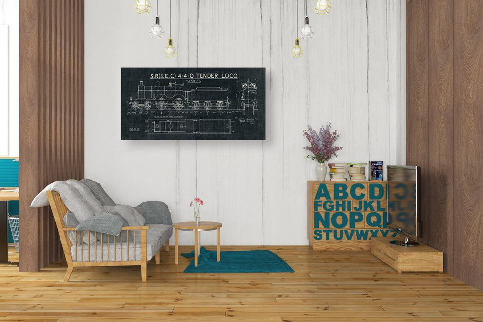 Epic Graffiti "Train Blueprint II" Giclee Canvas Wall Art, 20"x40"