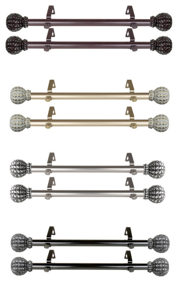 Velia Side Curtain Rods 12-20", Mahogany