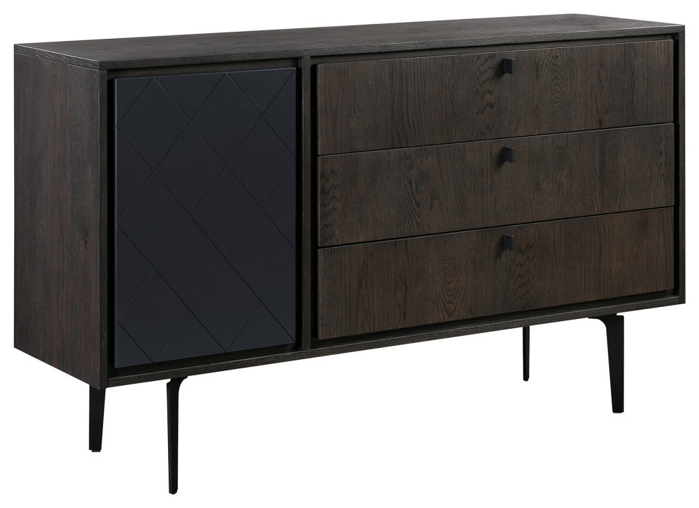Cross Dark Gray Solid Oak Queen 4pc Bedroom Set