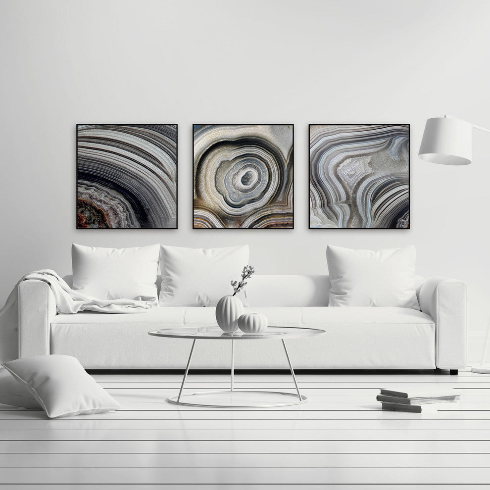 Beige Swirls Triptych, 54x18