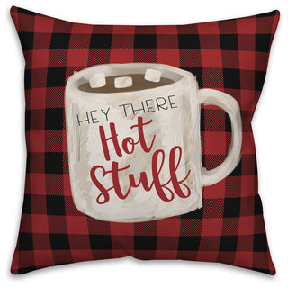 Plaid Hot Cocoa 18"x18" Throw Pillow Cover