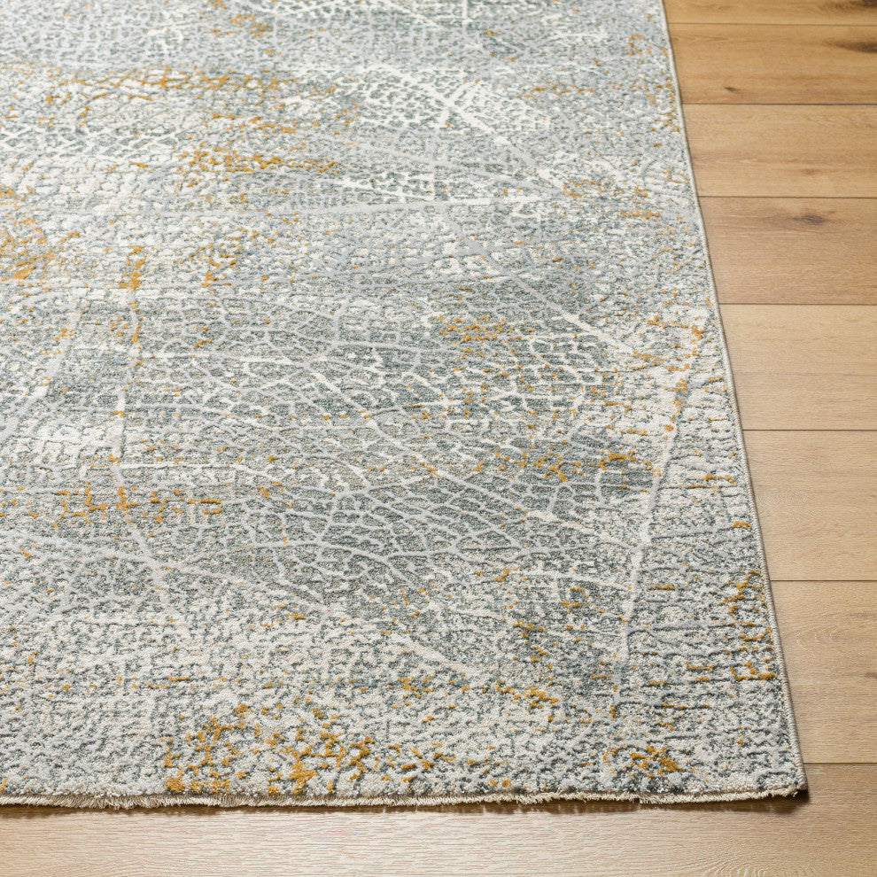 Surya Dresden DRE-2313 Machine Woven Area Rug, Medium Gray, 7'10" x 10'2"