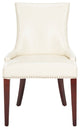 Rocco 19''h Leather Dining Chair - Silver Nail Heads (Set of 2) Flat Cream