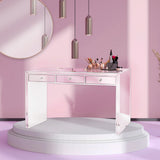 Leah Premium Mirrored Vanity Table, Silver