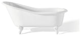 Cheviot Products Slipper Cast Iron Bathtub With Continuous Rolled Rim, White