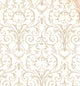 DAMASK - Traditional White, Cream Wallpaper Roll