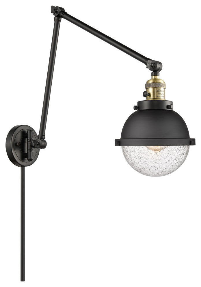 Innovations 238-BAB-HFS-64-BK Hampden 1 Light Swing Arm, Switch, Matte Black