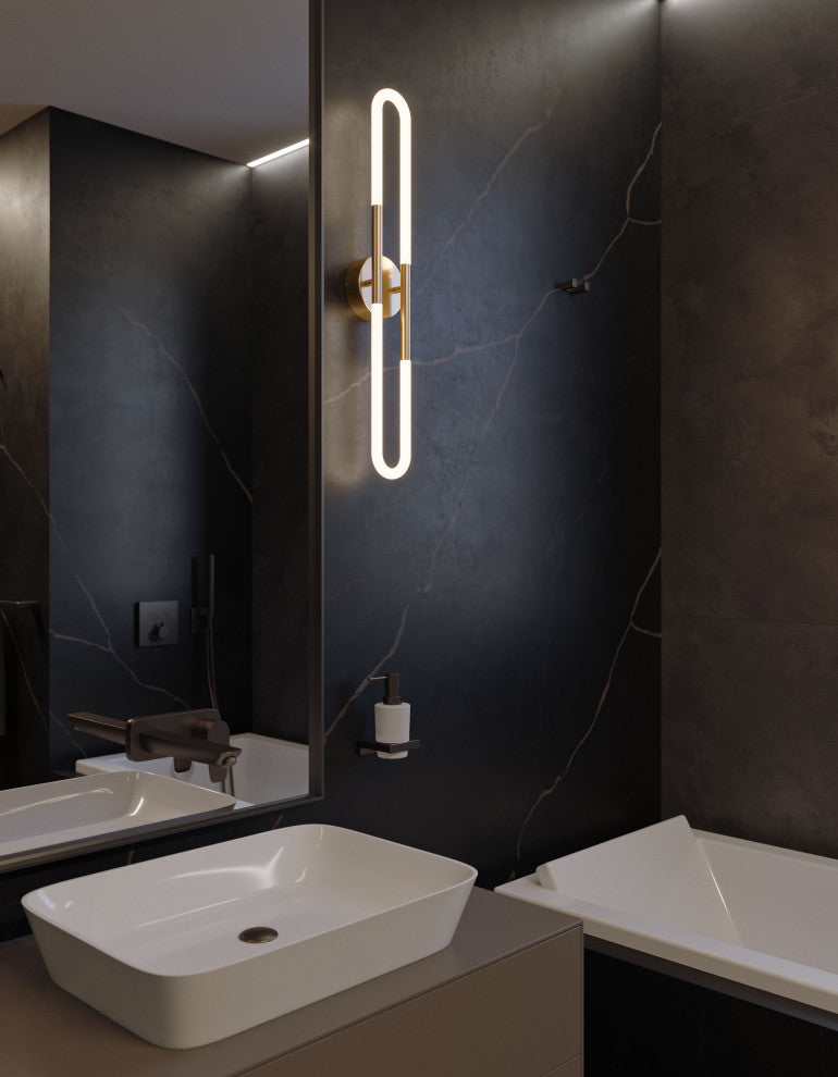 Adel LED Vanity, Light Antique Brass, 36