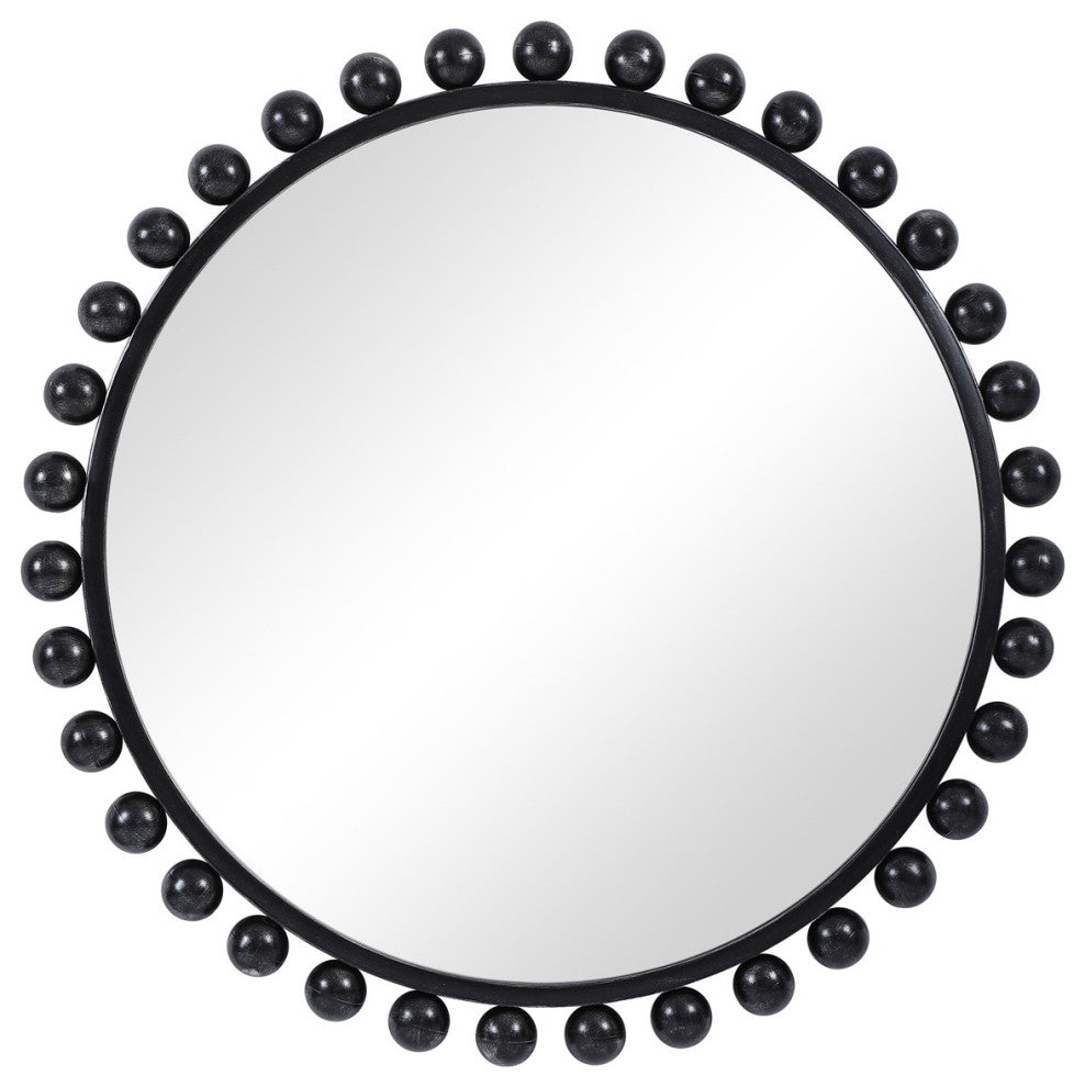 Uttermost Cyra Black Round Mirror 09694