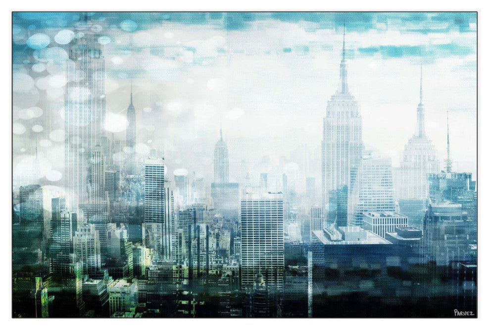 "Mid Town" Floater Framed Painting Print on Canvas, 60"x40"
