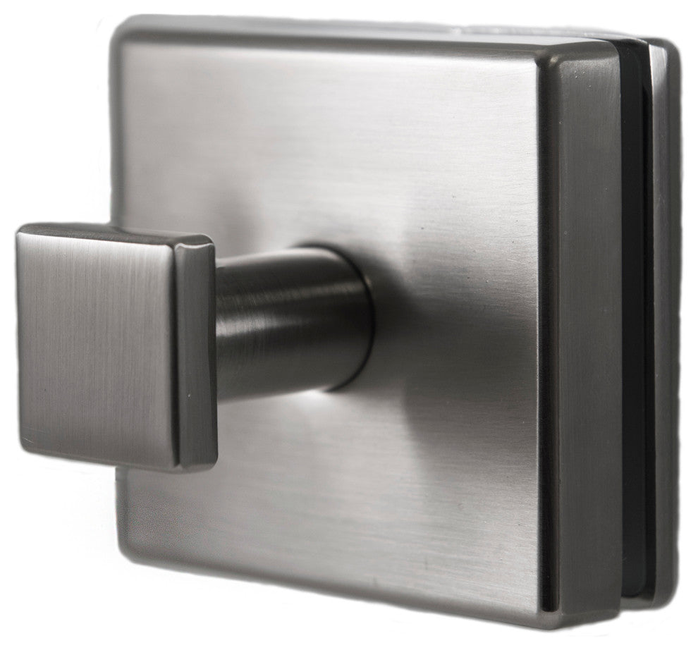 Primo Collection Glass Mounted Robe Hook, Brushed Nickel